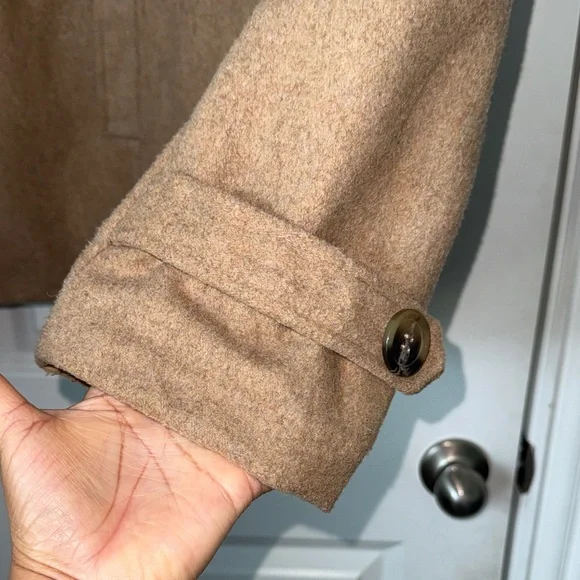 Robert Louis Women's Double-Breasted Camel Brown Peacoat - Picture 5 of 12